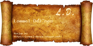 Lommel Dénes névjegykártya