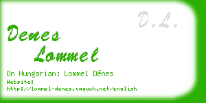 denes lommel business card